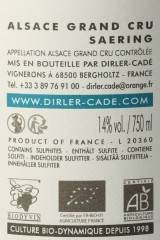 DOMAINE DIRLER-CADE Elemento Acqua Saering Secco 2020